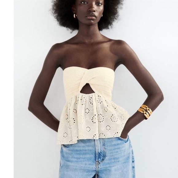 combination knit top zara